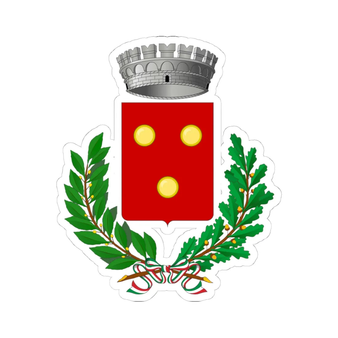 Lucca Sicula-Stemma (Italy) (Coat of Arms) STICKER Vinyl Kiss-Cut Decal 4 Inch White - The Sticker Space