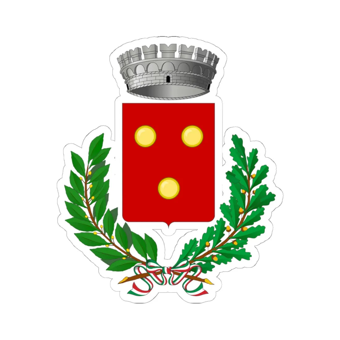 Lucca Sicula-Stemma (Italy) (Coat of Arms) STICKER Vinyl Kiss-Cut Decal 6 Inch White - The Sticker Space