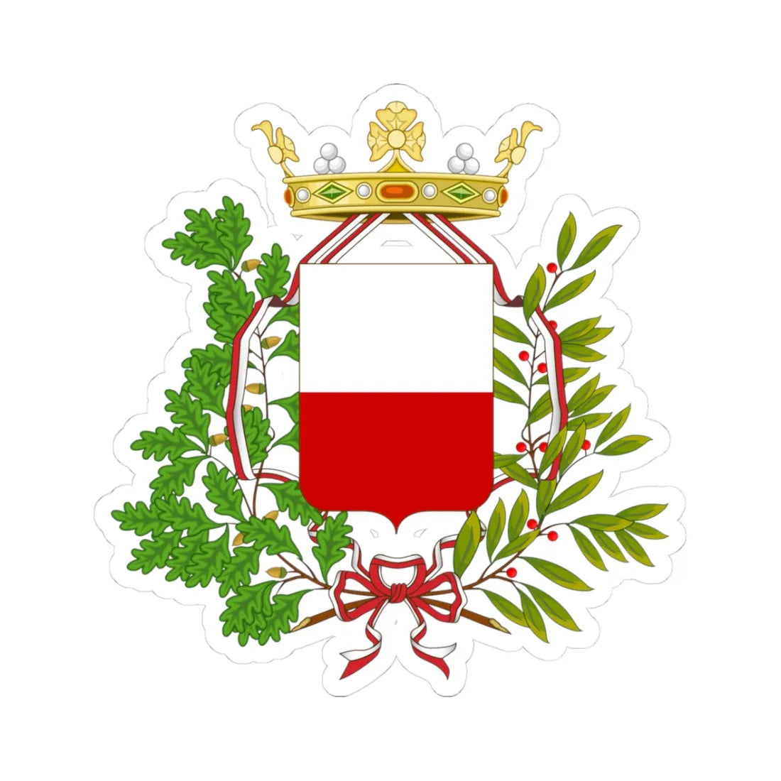 Lucca-Stemma (Italy) (Coat of Arms) STICKER Vinyl Kiss-Cut Decal 3 Inch White - The Sticker Space