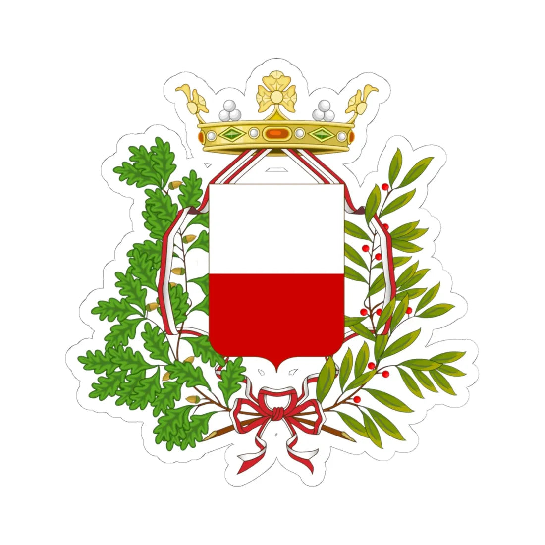 Lucca-Stemma (Italy) (Coat of Arms) STICKER Vinyl Kiss-Cut Decal 6 Inch White - The Sticker Space