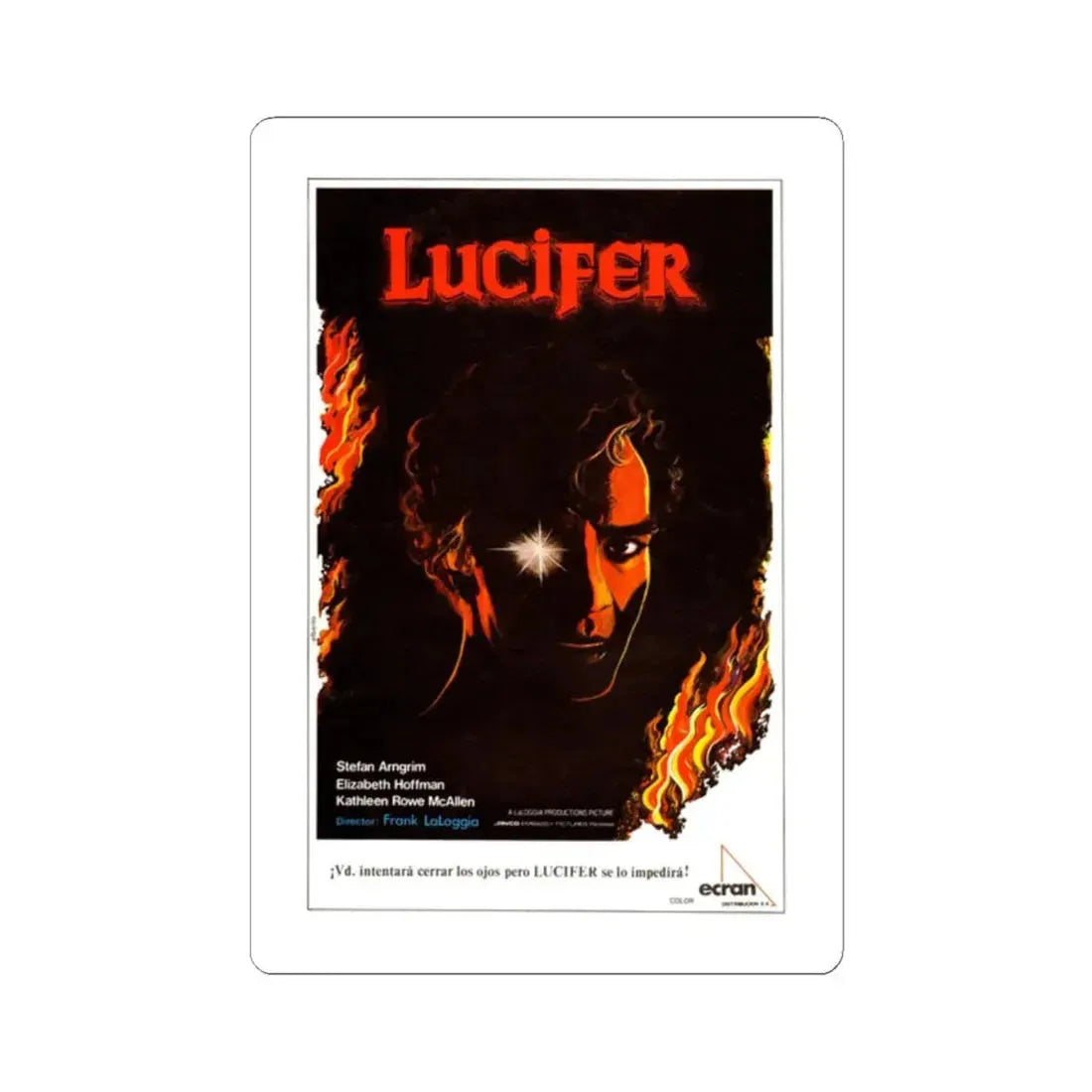 LUCIFER (FEAR NO EVIL) 1981 Movie Poster - STICKER Vinyl Kiss-Cut Decal 2 Inch White - The Sticker Space