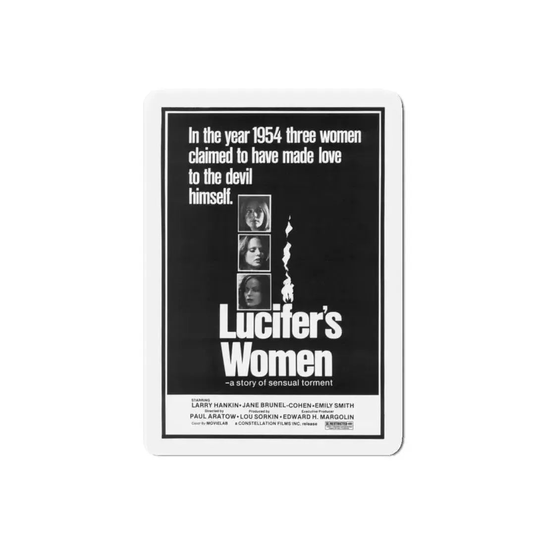 LUCIFER'S WOMEN 1974 Movie Poster - Refrigerator Magnet 6 Inch Die-Cut - The Sticker Space