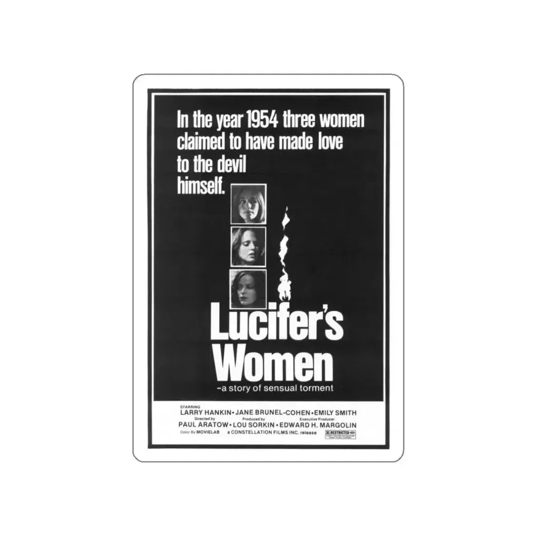 LUCIFER'S WOMEN 1974 Movie Poster STICKER Vinyl Die-Cut Decal 3 Inch - The Sticker Space