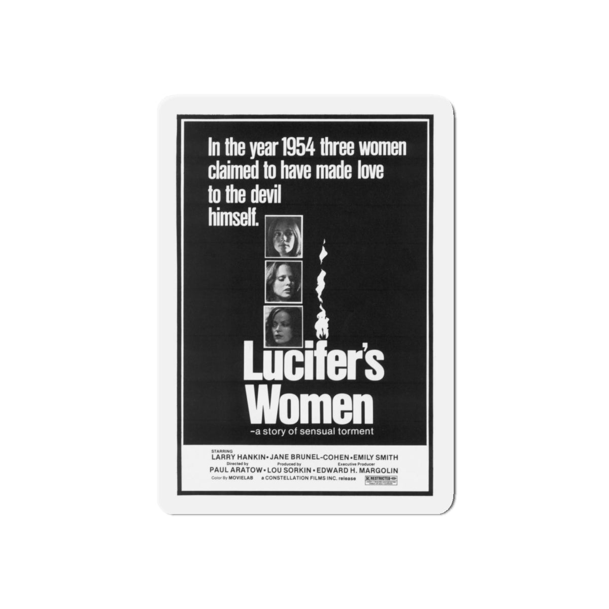 LUCIFER'S WOMEN 1974 Movie Poster - Refrigerator Magnet-4" x 4"-The Sticker Space