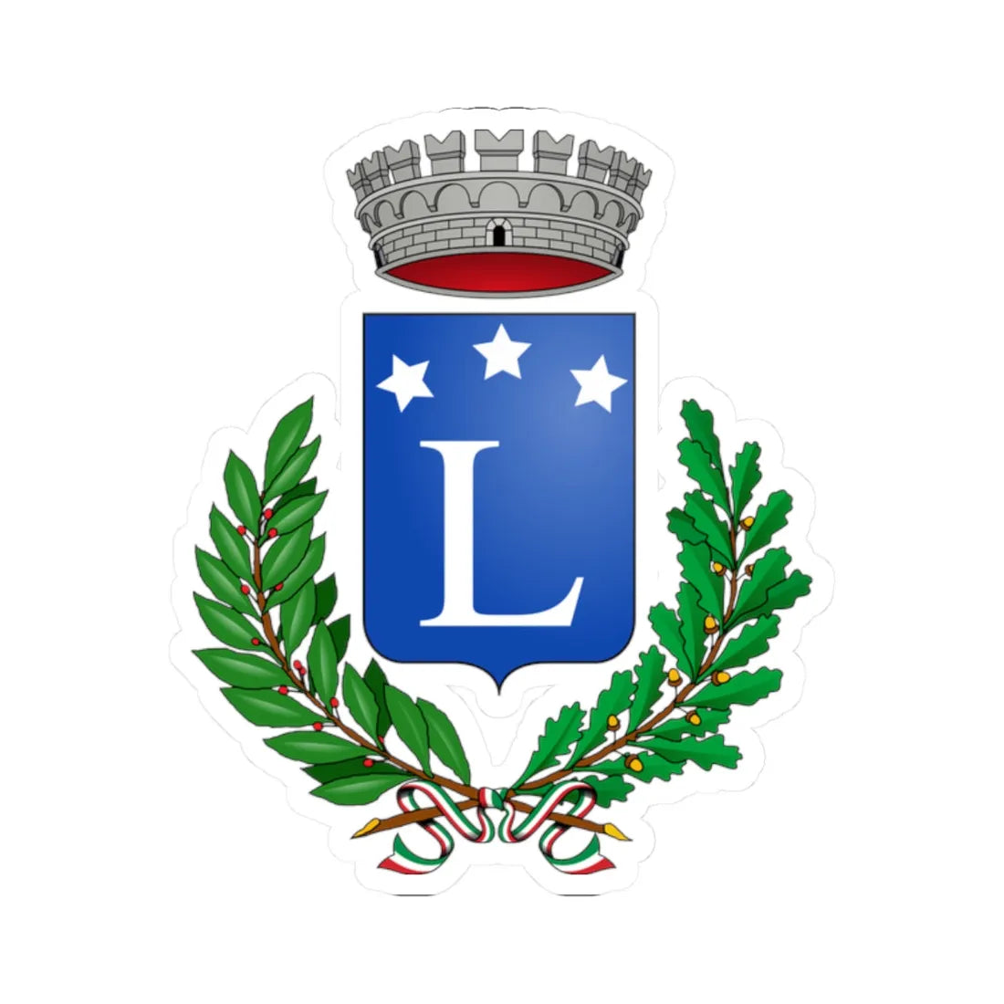 Lucito-Stemma (Italy) (Coat of Arms) STICKER Vinyl Kiss-Cut Decal 2 Inch White - The Sticker Space