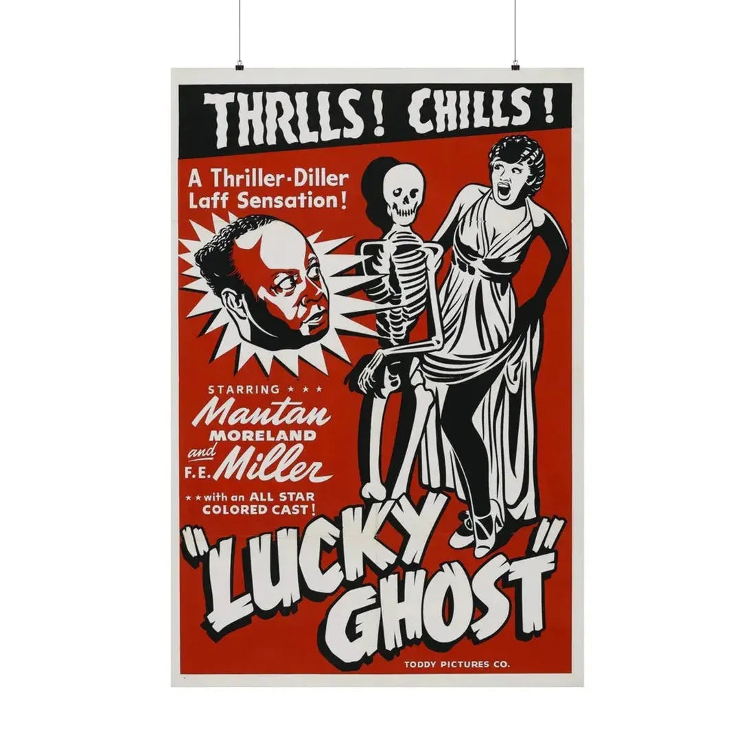 LUCKY GHOST 1942 - Paper Movie Poster - The Sticker Space