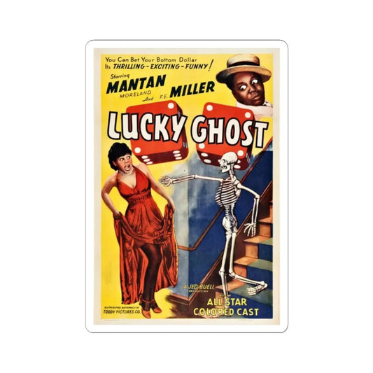 LUCKY GHOST (2) 1942 Movie Poster - STICKER Vinyl Kiss-Cut Decal 2 Inch White - The Sticker Space