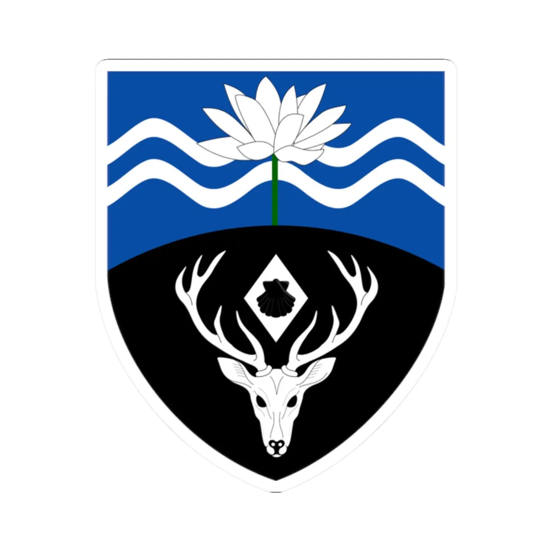 Lucy Cavendish College arms (England) (Coat of Arms) STICKER Vinyl Kiss-Cut Decal 2 Inch White - The Sticker Space