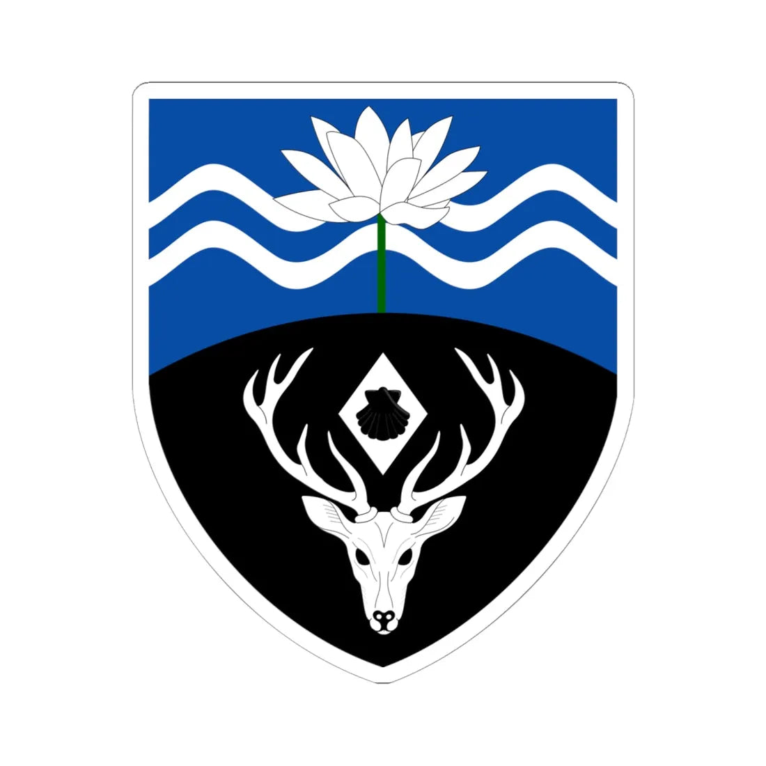 Lucy Cavendish College arms (England) (Coat of Arms) STICKER Vinyl Kiss-Cut Decal 6 Inch White - The Sticker Space