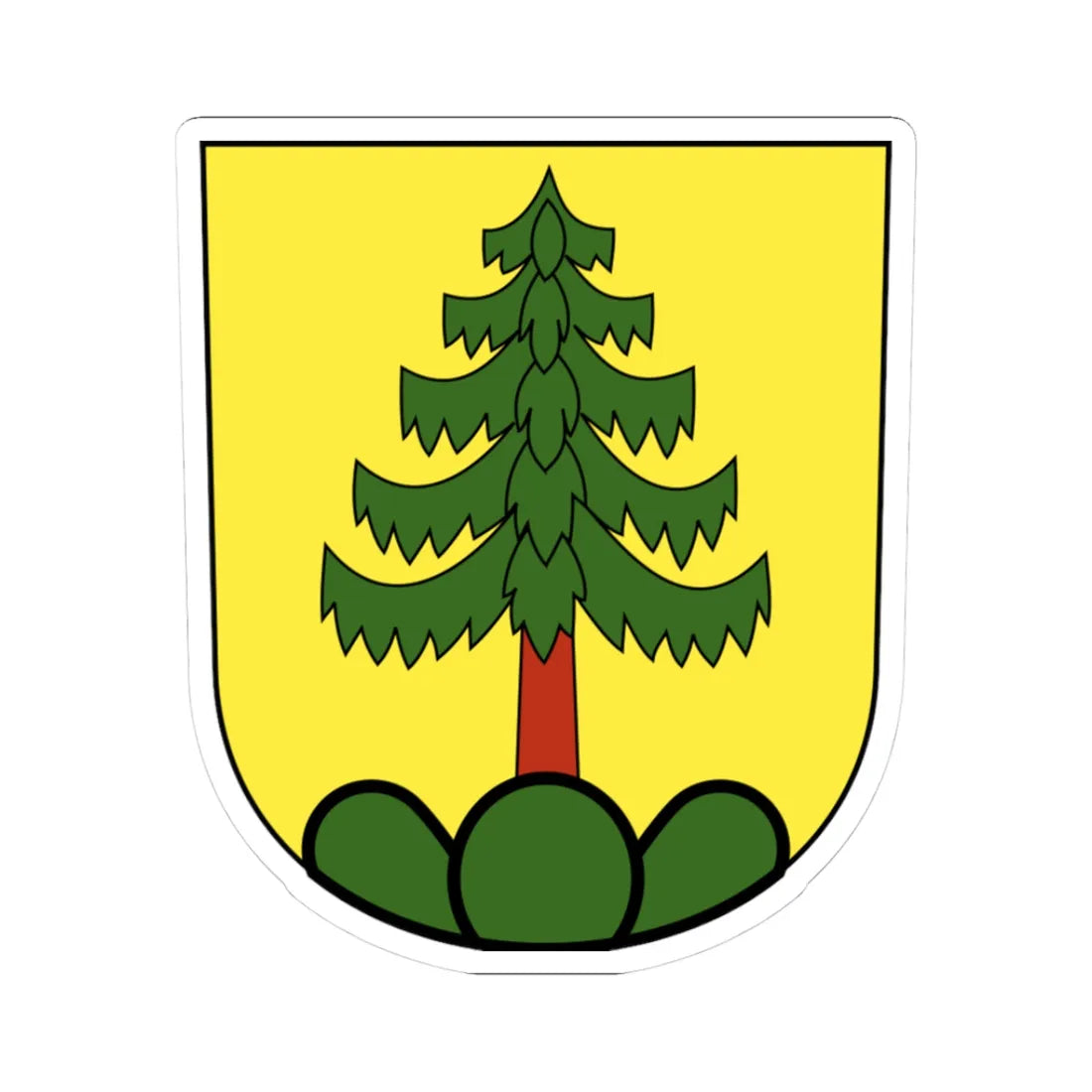 Lufingen-blazon (Switzerland) (Coat of Arms) STICKER Vinyl Kiss-Cut Decal 3 Inch White - The Sticker Space