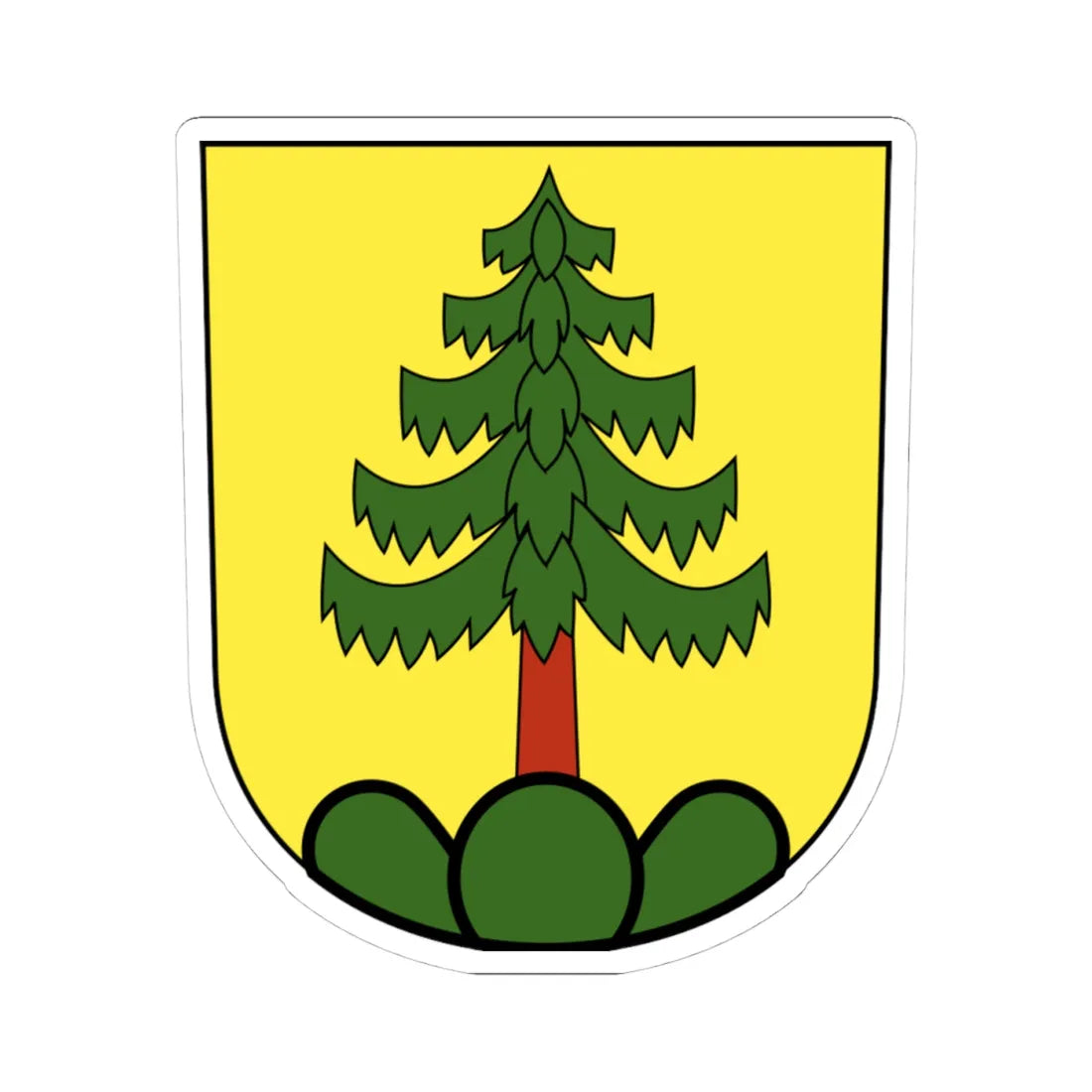 Lufingen-blazon (Switzerland) (Coat of Arms) STICKER Vinyl Kiss-Cut Decal 4 Inch White - The Sticker Space