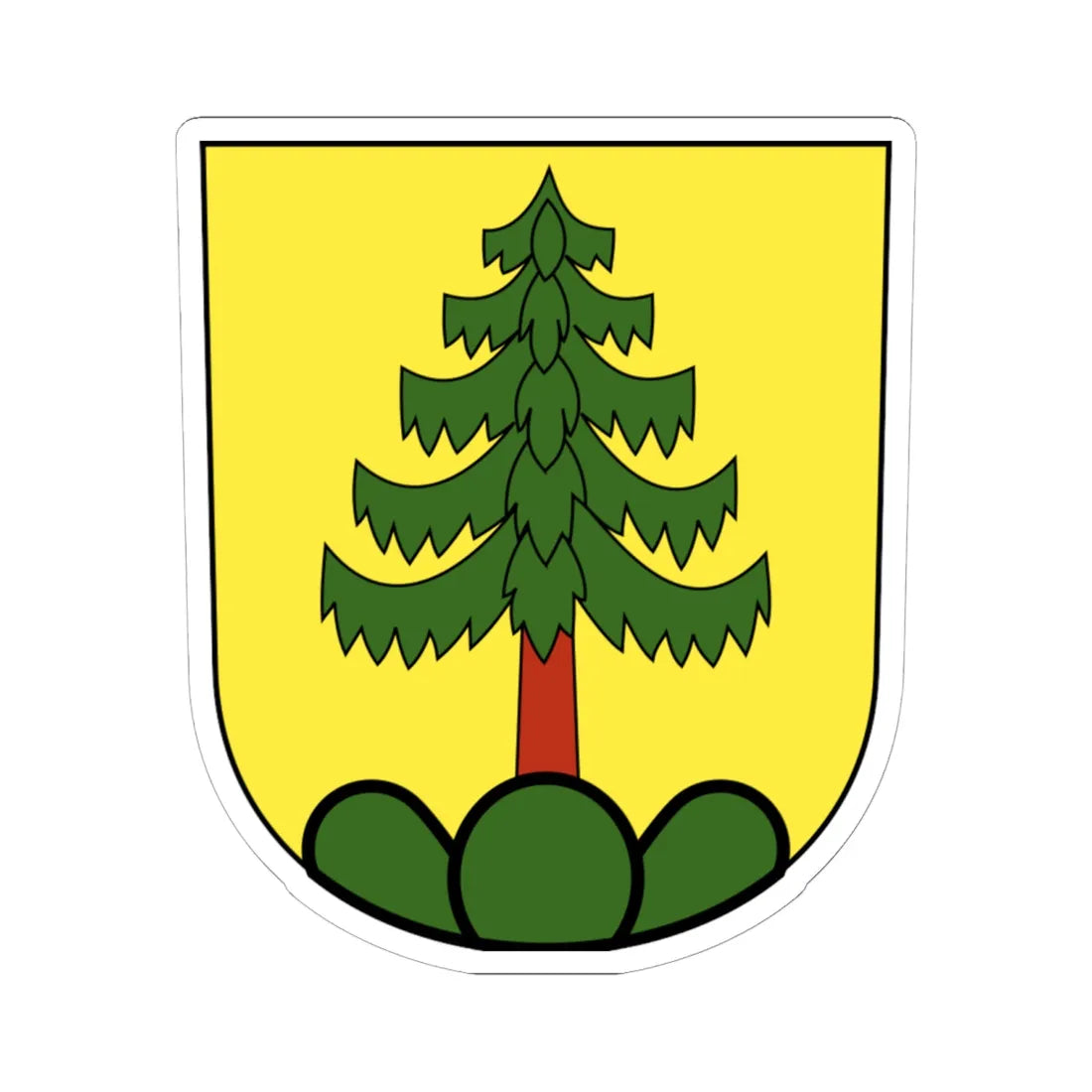 Lufingen-blazon (Switzerland) (Coat of Arms) STICKER Vinyl Kiss-Cut Decal 6 Inch White - The Sticker Space