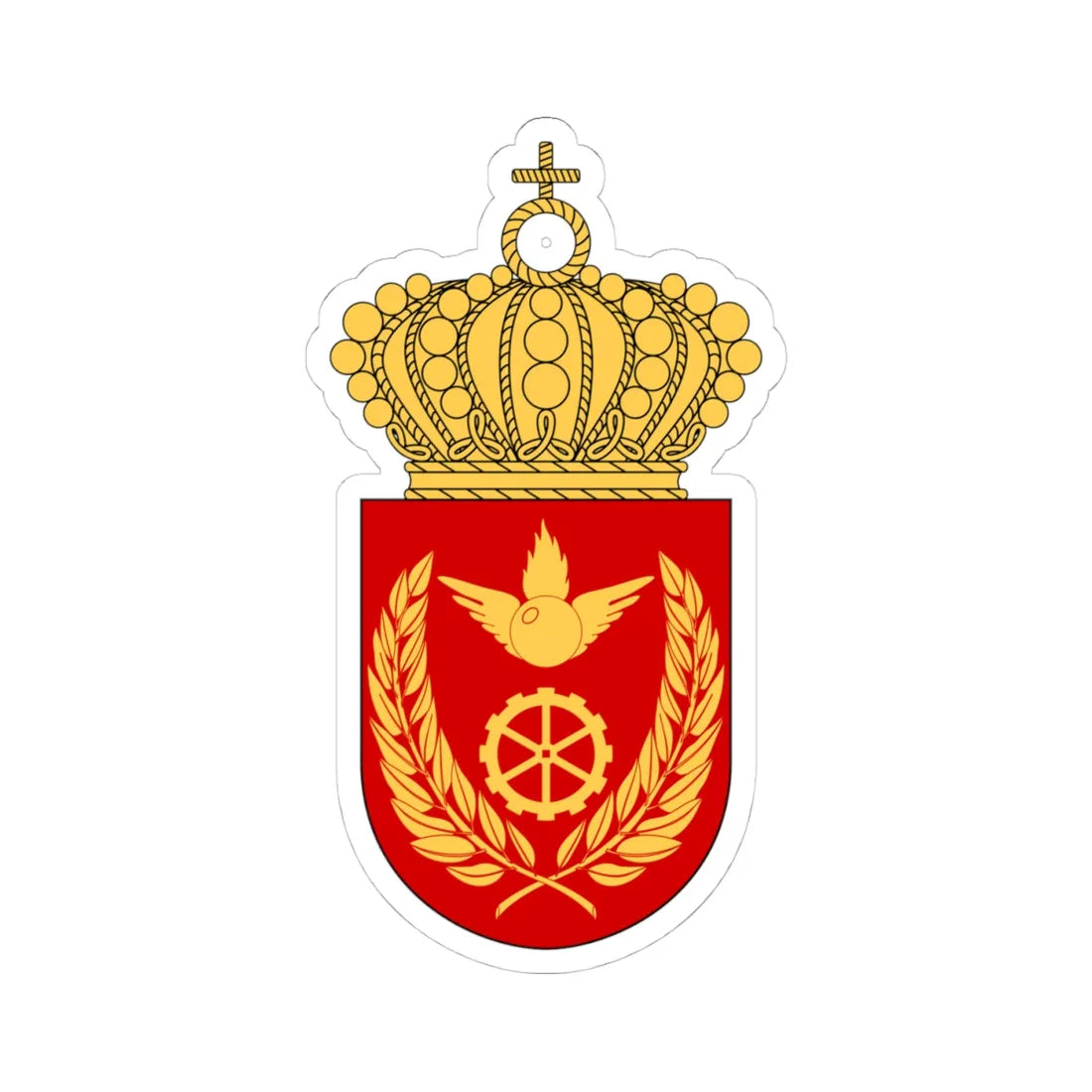 Luftvärnets officershögskola och tekniska skola vapen 1982 (Sweden) (Coat of Arms) STICKER Vinyl Kiss-Cut Decal 4 Inch White - The Sticker Space