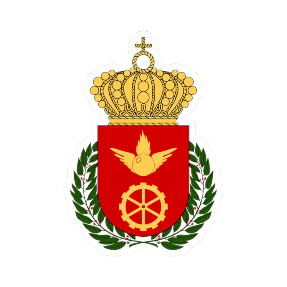 Luftvärnets officershögskola och tekniska skola vapen (Sweden) (Coat of Arms) STICKER Vinyl Kiss-Cut Decal 2 Inch White - The Sticker Space