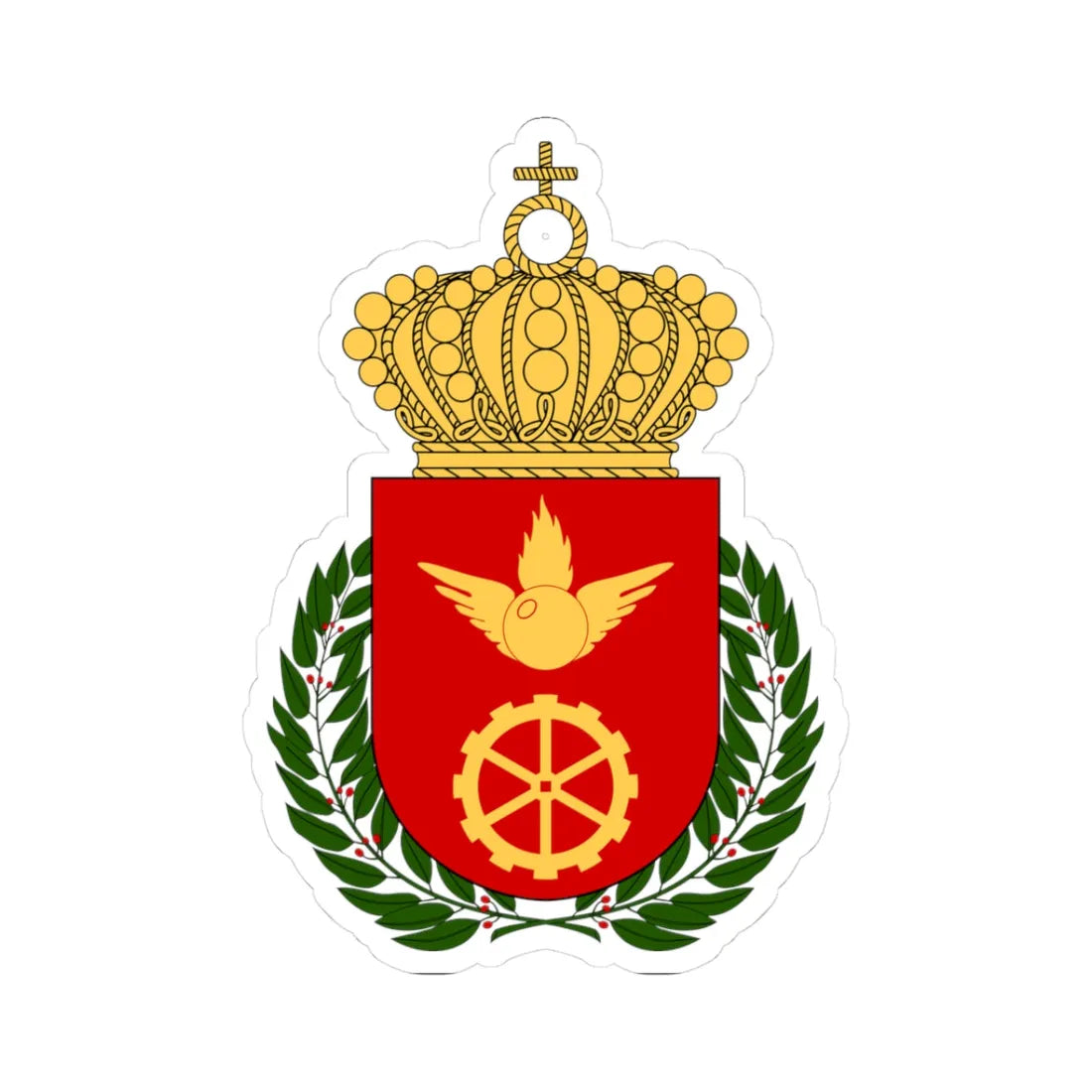 Luftvärnets officershögskola och tekniska skola vapen (Sweden) (Coat of Arms) STICKER Vinyl Kiss-Cut Decal 3 Inch White - The Sticker Space