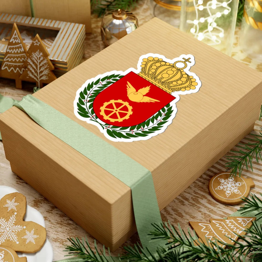 Luftvärnets officershögskola och tekniska skola vapen (Sweden) (Coat of Arms) STICKER Vinyl Kiss-Cut Decal - The Sticker Space