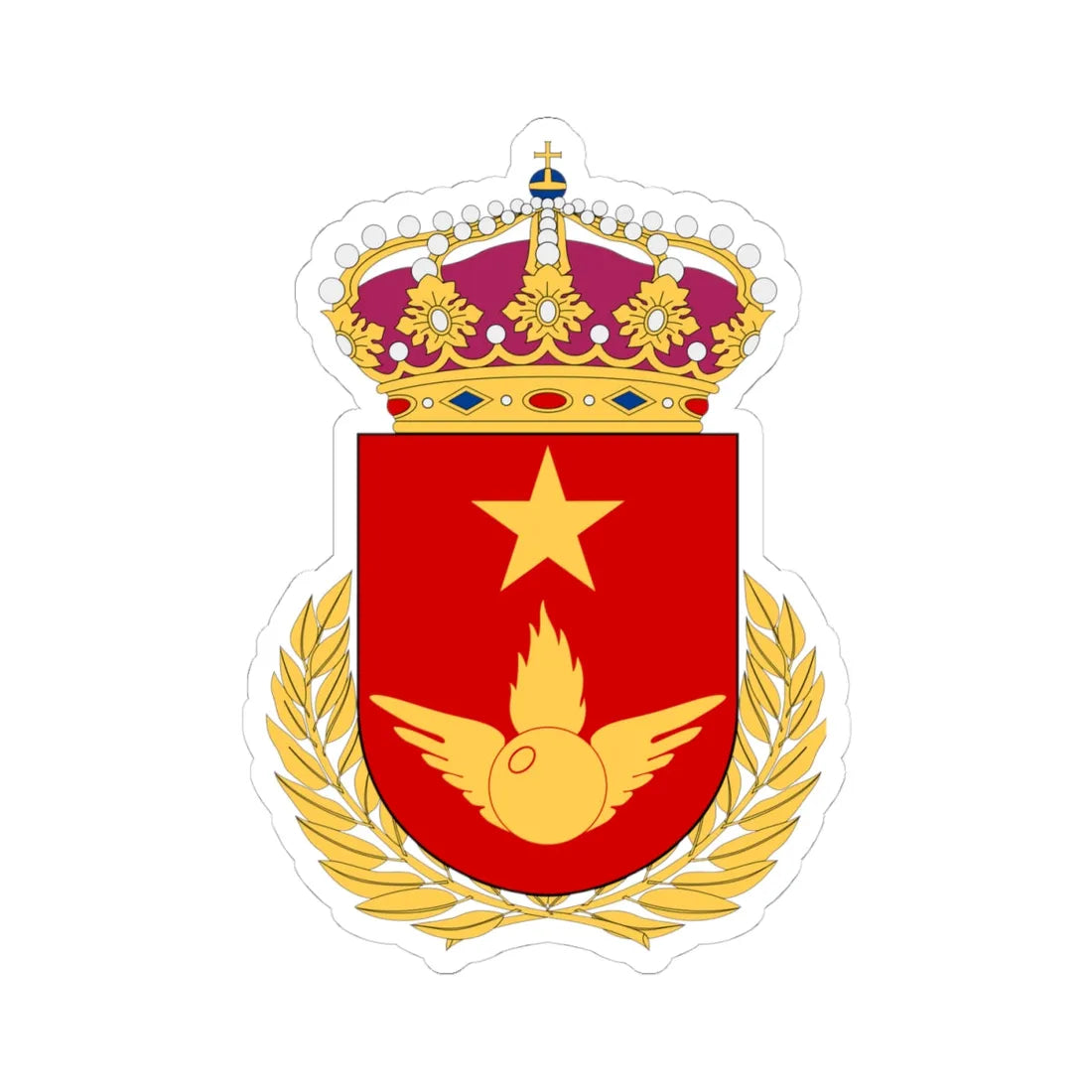 Luftvärnets stridsskola vapen (Sweden) (Coat of Arms) STICKER Vinyl Kiss-Cut Decal 4 Inch White - The Sticker Space