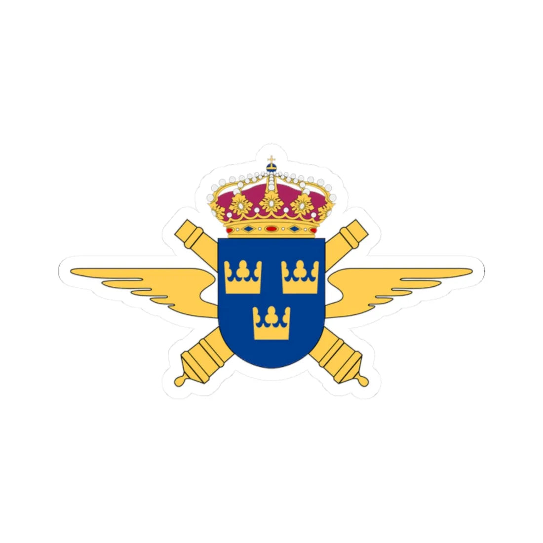 Luftvärnsregementet vapen (Sweden) (Coat of Arms) STICKER Vinyl Kiss-Cut Decal 2 Inch White - The Sticker Space