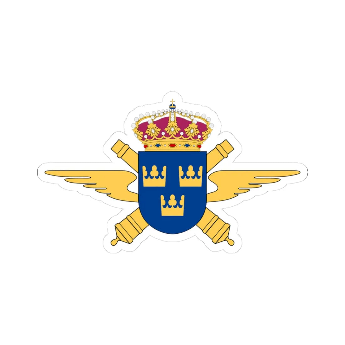 Luftvärnsregementet vapen (Sweden) (Coat of Arms) STICKER Vinyl Kiss-Cut Decal 3 Inch White - The Sticker Space