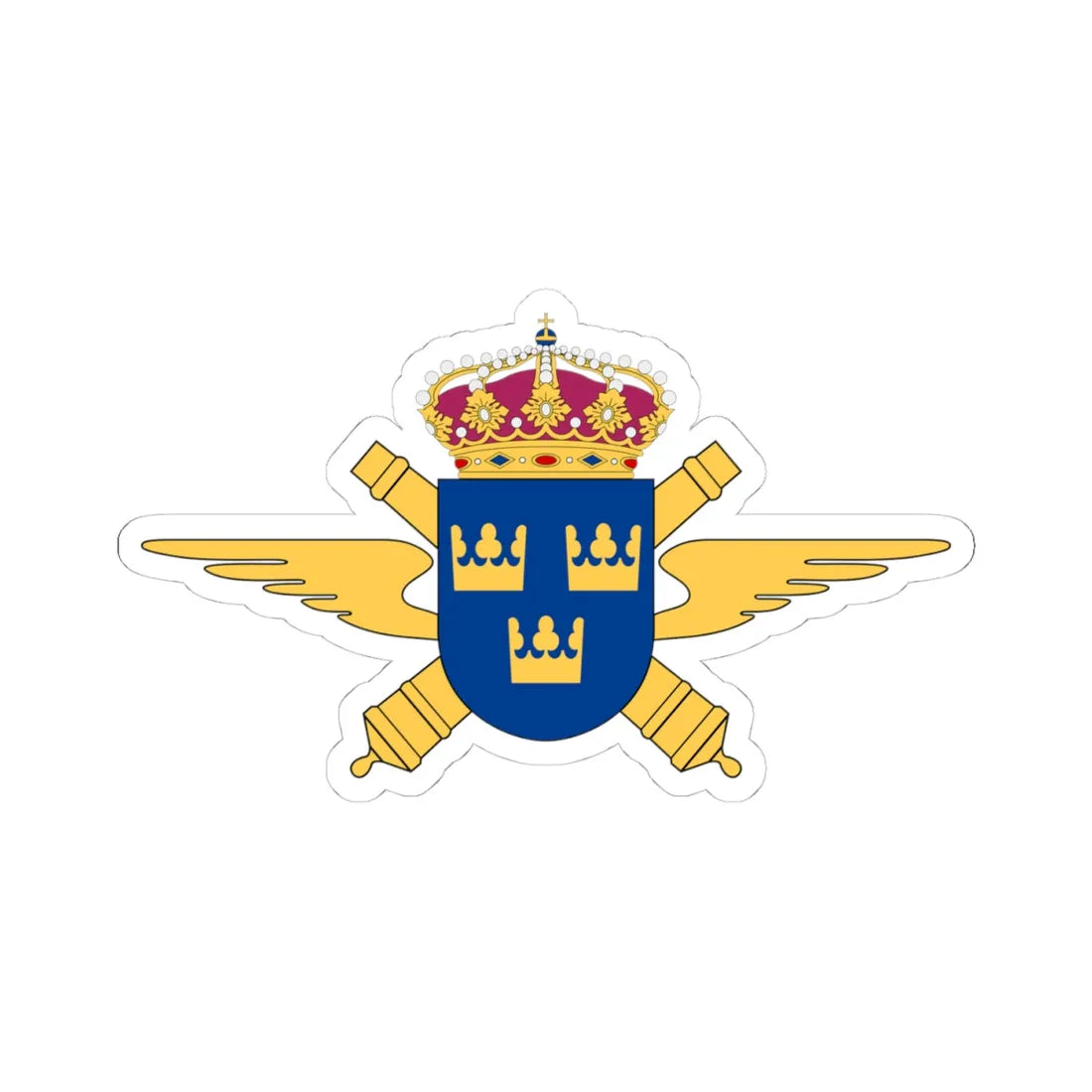 Luftvärnsregementet vapen (Sweden) (Coat of Arms) STICKER Vinyl Kiss-Cut Decal 4 Inch White - The Sticker Space