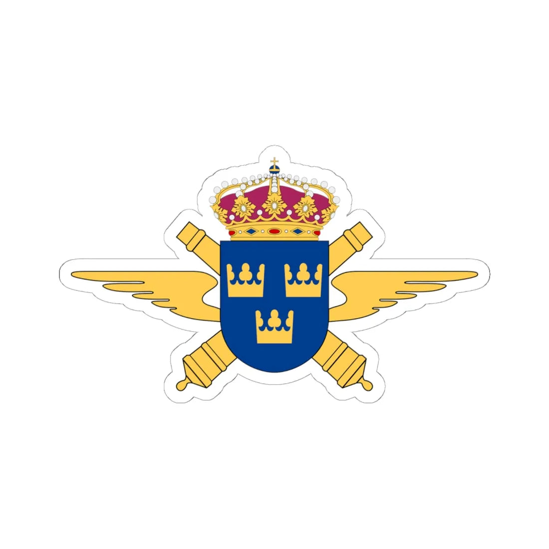 Luftvärnsregementet vapen (Sweden) (Coat of Arms) STICKER Vinyl Kiss-Cut Decal 6 Inch White - The Sticker Space