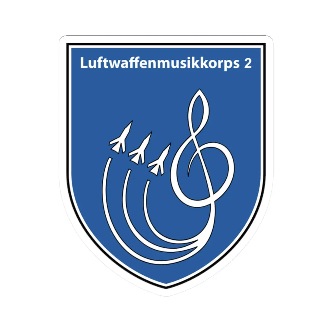Luftwaffenmusikkorps 2 (Germany) (Coat of Arms) STICKER Vinyl Kiss-Cut Decal 2 Inch White - The Sticker Space