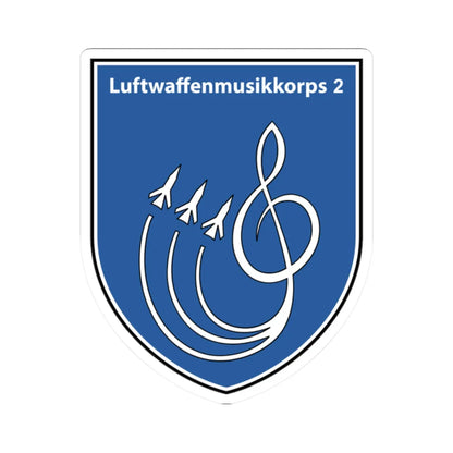 Luftwaffenmusikkorps 2 (Germany) (Coat of Arms) STICKER Vinyl Kiss-Cut Decal 2 Inch White - The Sticker Space