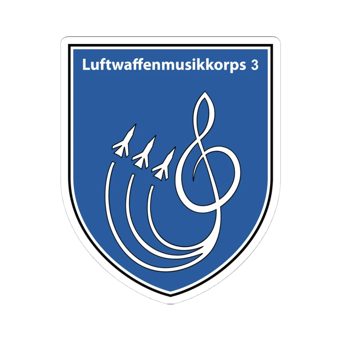Luftwaffenmusikkorps 3 (Germany) (Coat of Arms) STICKER Vinyl Kiss-Cut Decal 4 Inch White - The Sticker Space