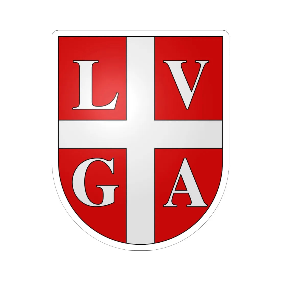 Lugano-coat of arms (Switzerland) (Coat of Arms) STICKER Vinyl Kiss-Cut Decal 6 Inch White - The Sticker Space