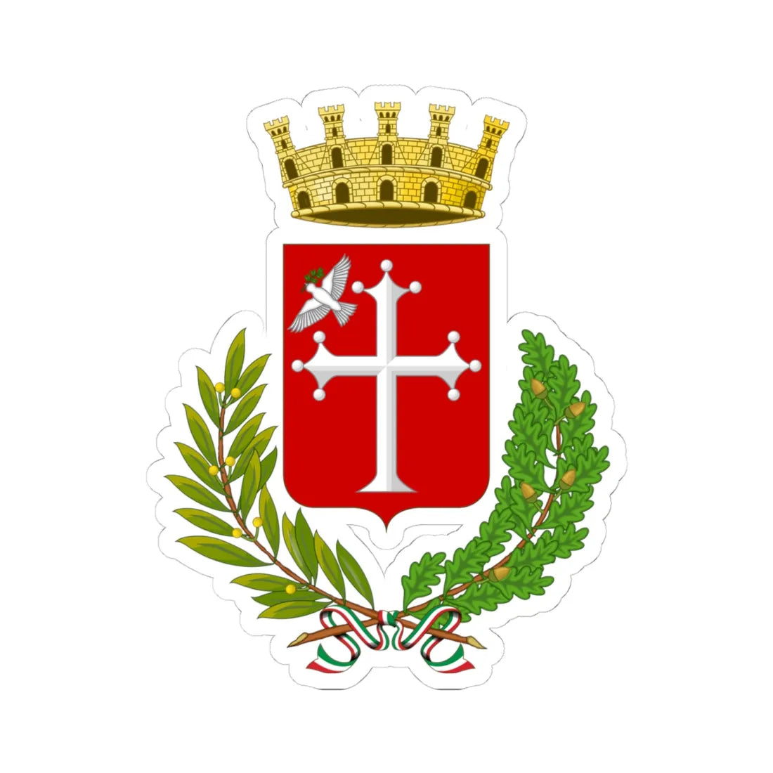 Lugo Italia-Stemma (Italy) (Coat of Arms) STICKER Vinyl Kiss-Cut Decal 4 Inch White - The Sticker Space