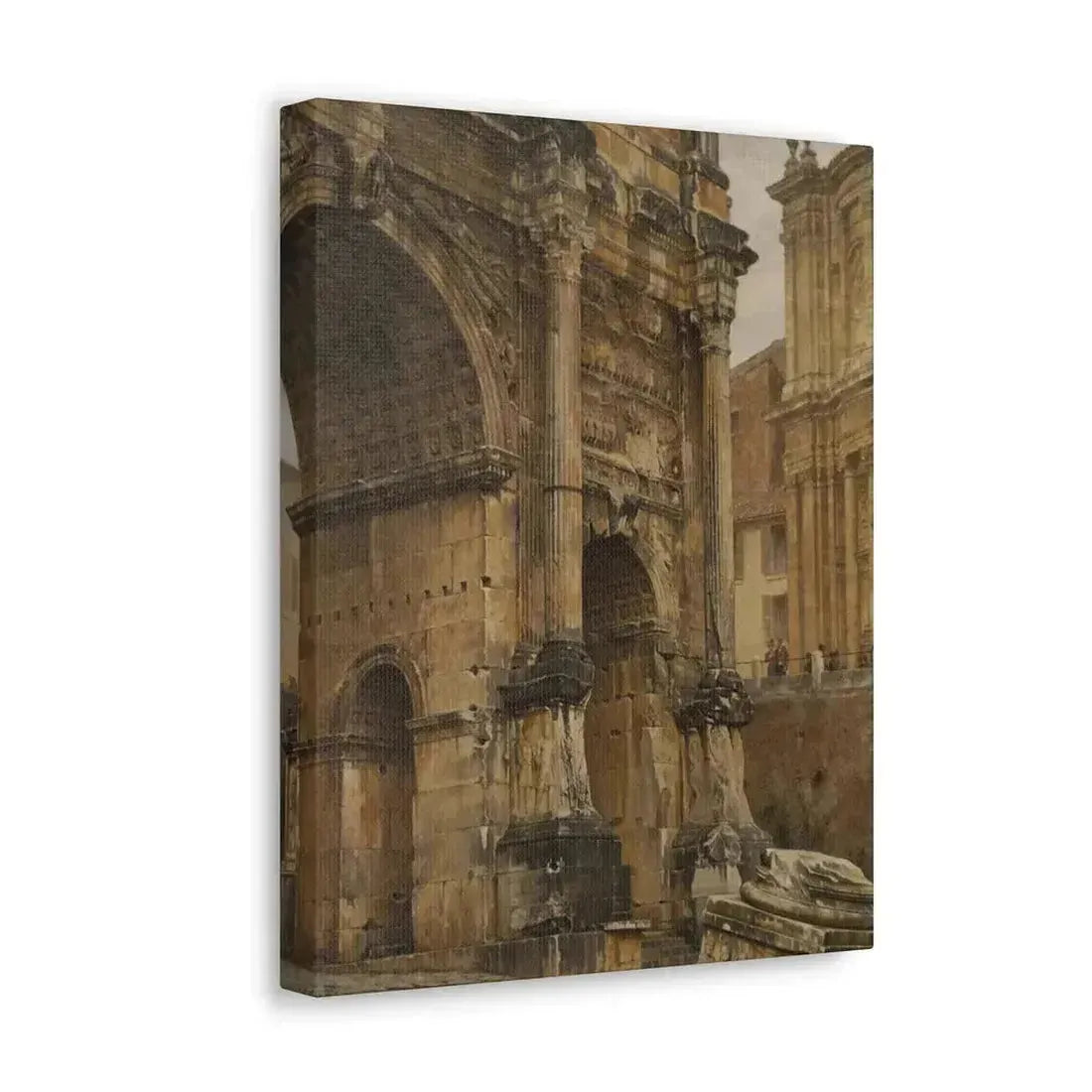 Luigi Bazzani (1838-1927) The Arch of Septimius Severus, Rome - 1900 - Canvas Wall Art - The Sticker Space