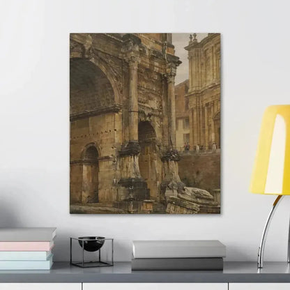 Luigi Bazzani (1838-1927) The Arch of Septimius Severus, Rome - 1900 - Canvas Wall Art - The Sticker Space