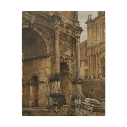 Luigi Bazzani (1838-1927) The Arch of Septimius Severus, Rome - 1900 - Canvas Wall Art - The Sticker Space