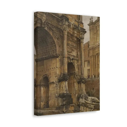 Luigi Bazzani (1838-1927) The Arch of Septimius Severus, Rome - 1900 - Canvas Wall Art - The Sticker Space