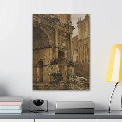 Luigi Bazzani (1838-1927) The Arch of Septimius Severus, Rome - 1900 - Canvas Wall Art - The Sticker Space