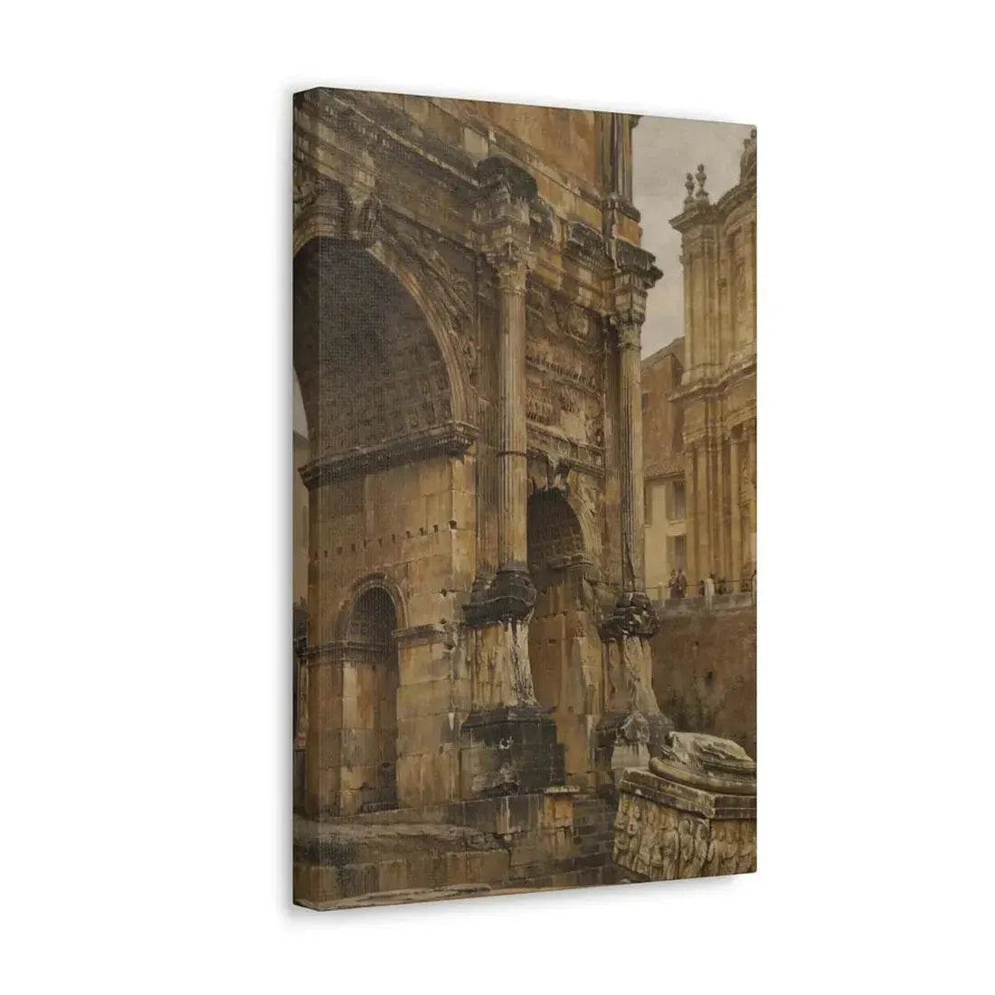 Luigi Bazzani (1838-1927) The Arch of Septimius Severus, Rome - 1900 - Canvas Wall Art - The Sticker Space