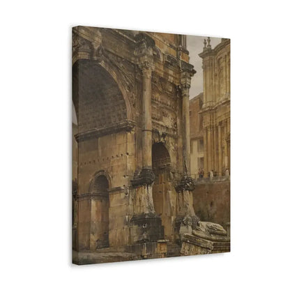 Luigi Bazzani (1838-1927) The Arch of Septimius Severus, Rome - 1900 - Canvas Wall Art - The Sticker Space