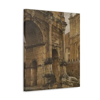Luigi Bazzani (1838-1927) The Arch of Septimius Severus, Rome - 1900 - Canvas Wall Art - The Sticker Space