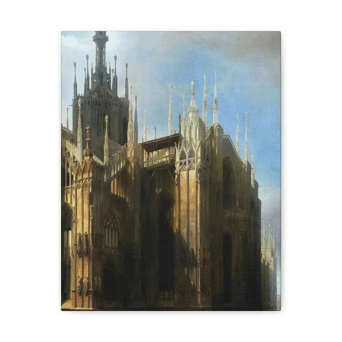 Luigi Bisi (1814-1886) Il Duomo Dalla Corsia dei Servi, Milan - Canvas Wall Art 11″ x 14″ 1.25" - The Sticker Space
