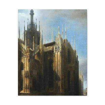 Luigi Bisi (1814-1886) Il Duomo Dalla Corsia dei Servi, Milan - Canvas Wall Art 16″ x 20″ 1.25" - The Sticker Space