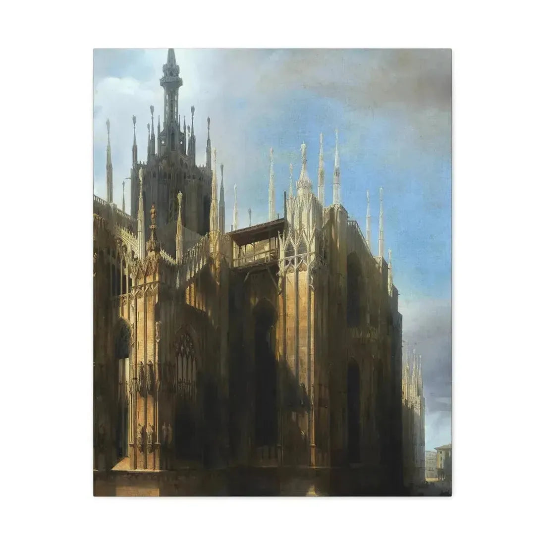 Luigi Bisi (1814-1886) Il Duomo Dalla Corsia dei Servi, Milan - Canvas Wall Art 24″ x 30″ 1.25" - The Sticker Space