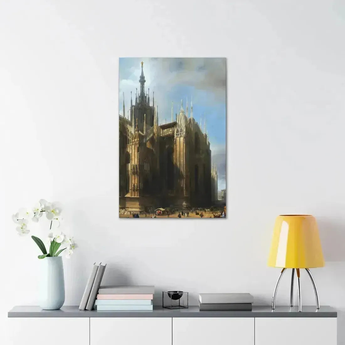 Luigi Bisi (1814-1886) Il Duomo Dalla Corsia dei Servi, Milan - Canvas Wall Art - The Sticker Space