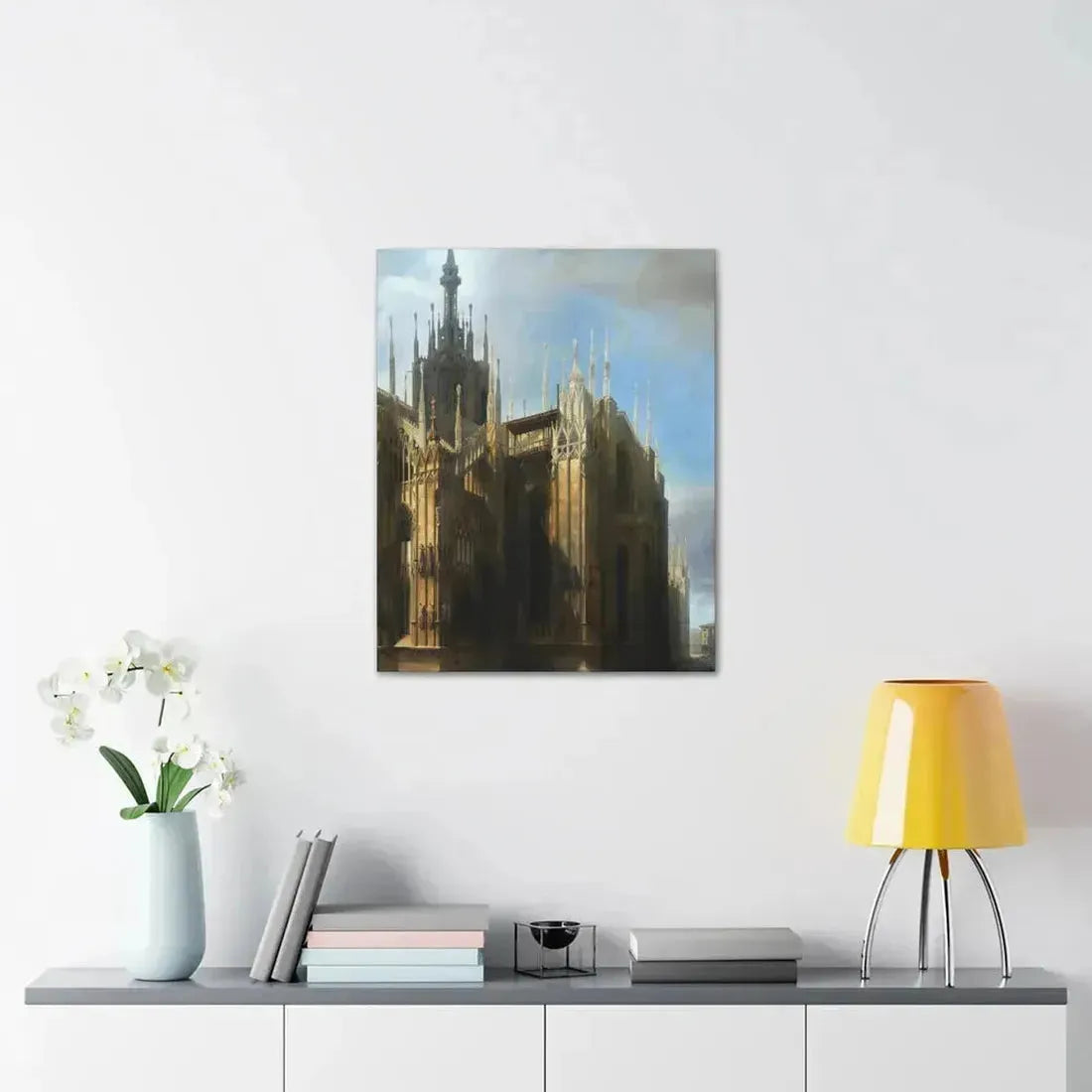 Luigi Bisi (1814-1886) Il Duomo Dalla Corsia dei Servi, Milan - Canvas Wall Art - The Sticker Space