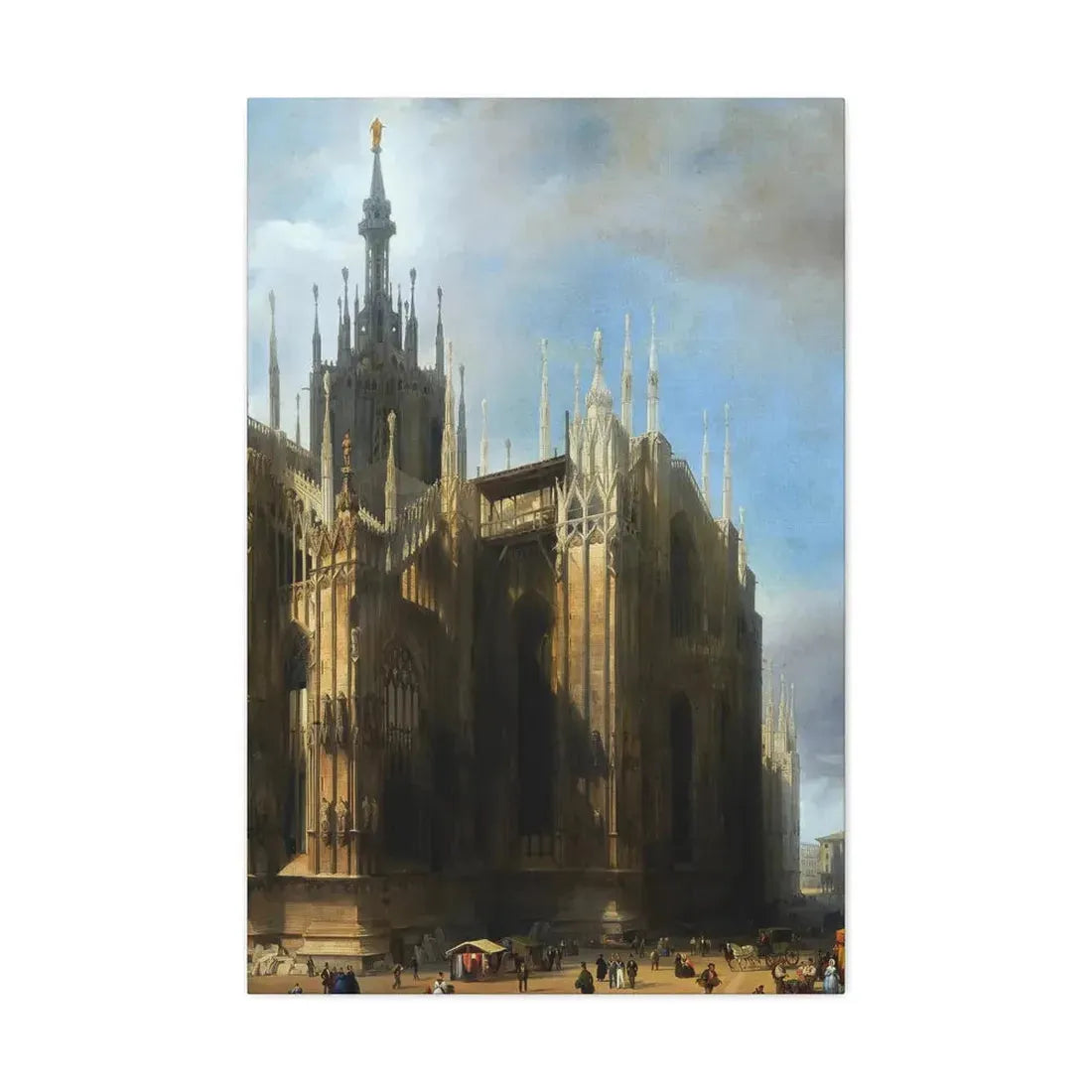 Luigi Bisi (1814-1886) Il Duomo Dalla Corsia dei Servi, Milan - Canvas Wall Art - The Sticker Space