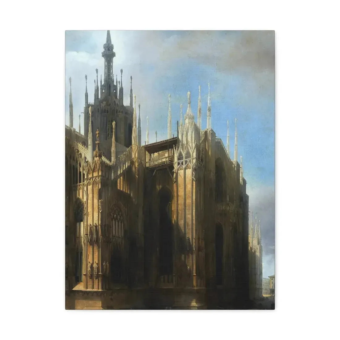 Luigi Bisi (1814-1886) Il Duomo Dalla Corsia dei Servi, Milan - Canvas Wall Art - The Sticker Space