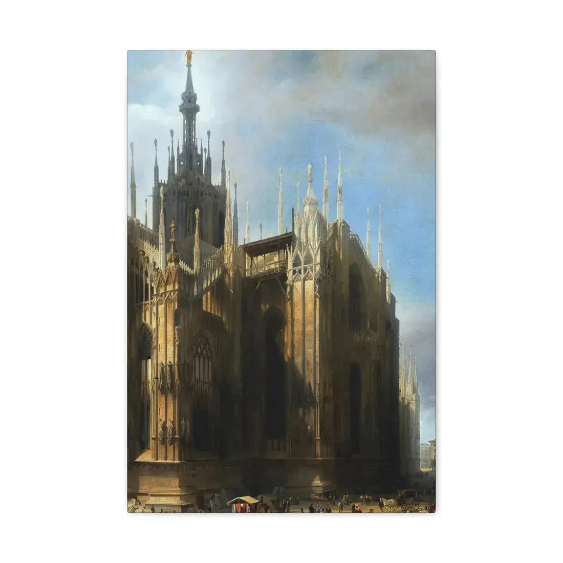 Luigi Bisi (1814-1886) Il Duomo Dalla Corsia dei Servi, Milan - Canvas Wall Art - The Sticker Space