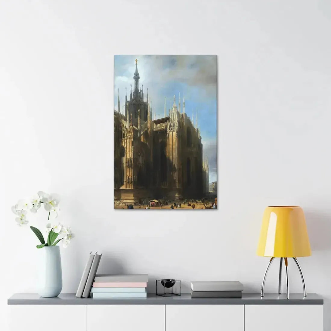 Luigi Bisi (1814-1886) Il Duomo Dalla Corsia dei Servi, Milan - Canvas Wall Art - The Sticker Space