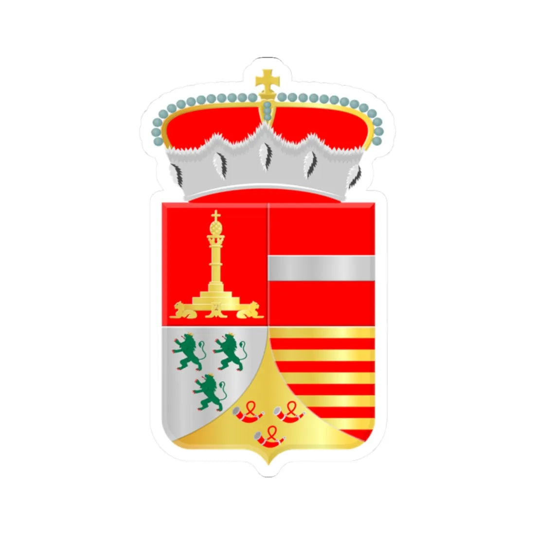 Luik provinciewapen 1820 HRvA (Belgium) (Coat of Arms) STICKER Vinyl Kiss-Cut Decal 2 Inch White - The Sticker Space