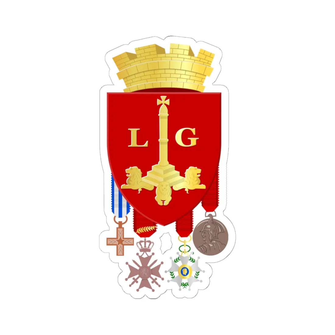 Luik stadswapen (Belgium) (Coat of Arms) STICKER Vinyl Kiss-Cut Decal 6 Inch White - The Sticker Space