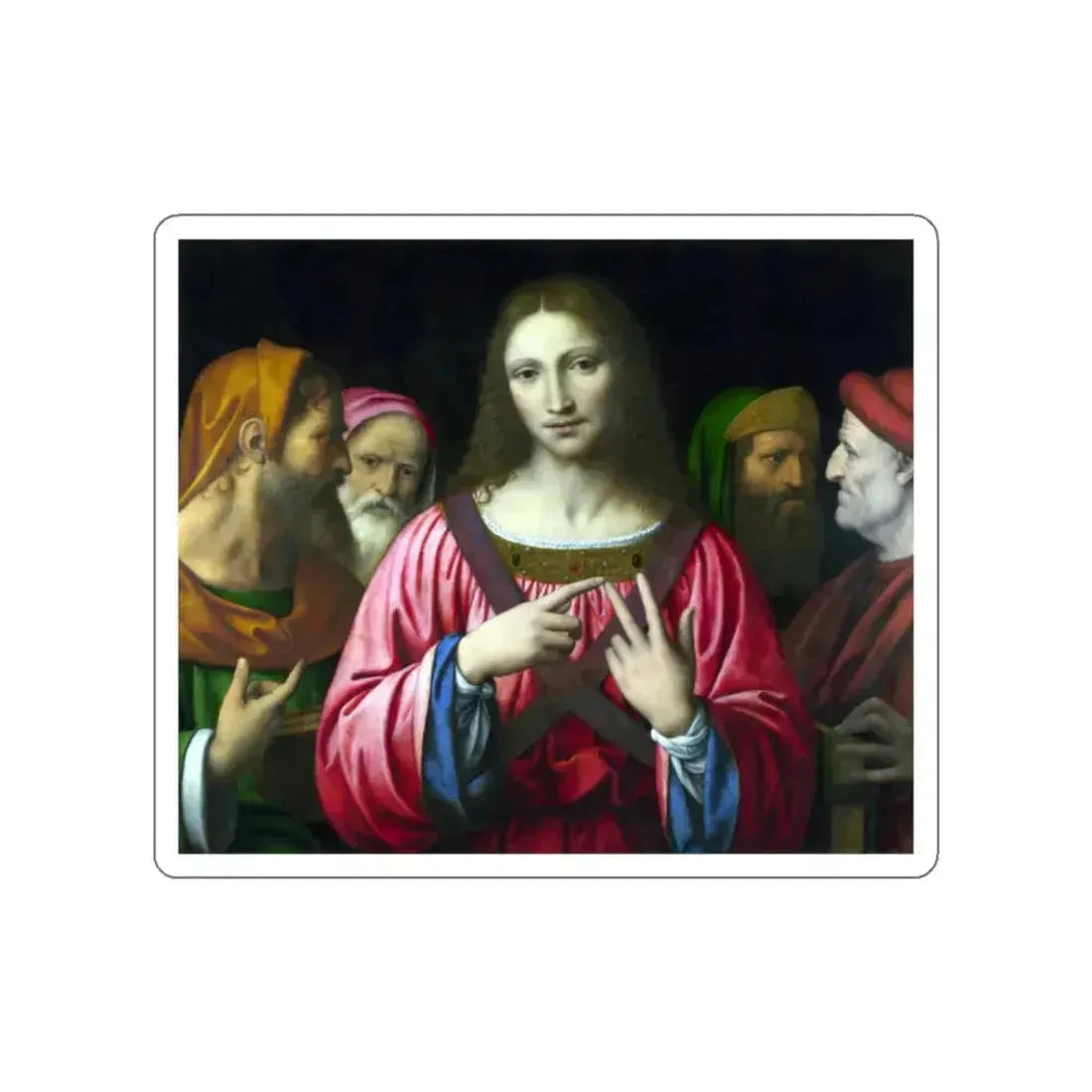 LUINI, Bernardino - Christ among the Doctors (Artwork) STICKER Vinyl Die-Cut Decal White Die-Cut 2 Inch - The Sticker Space